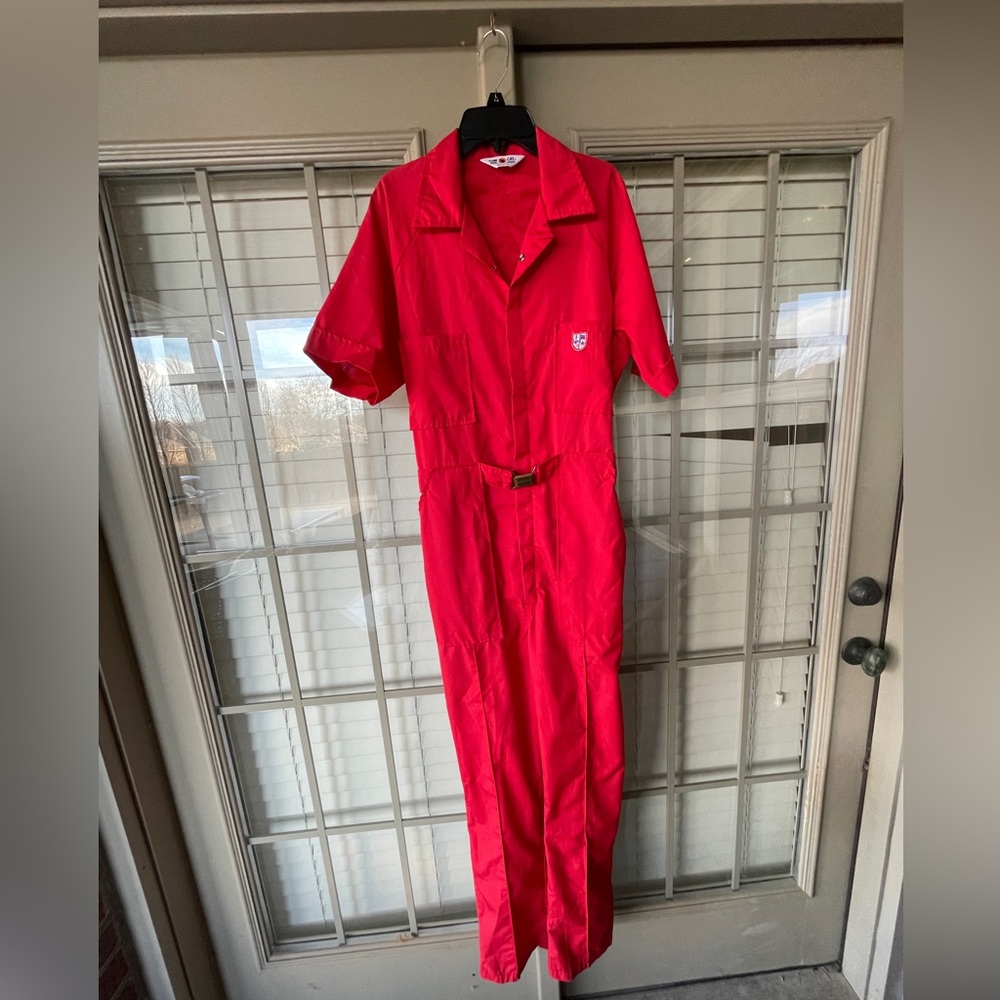 Vintage Tom Cat Nine Lives red jump suit.